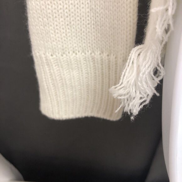 Sweet & Sinful Womens Large Cream Frayed Design Pink Stars Sweater L - Picture 14 of 16